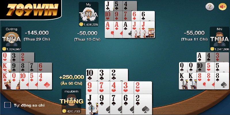 Binh 13 lá bài thành 3 chi theo quy tắc của trò chơi Binh 13 lá bài thành 3 chi theo quy tắc của trò chơi