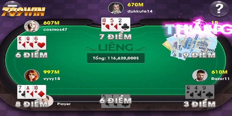 Cách so bài trong quy trình chơi Liêng