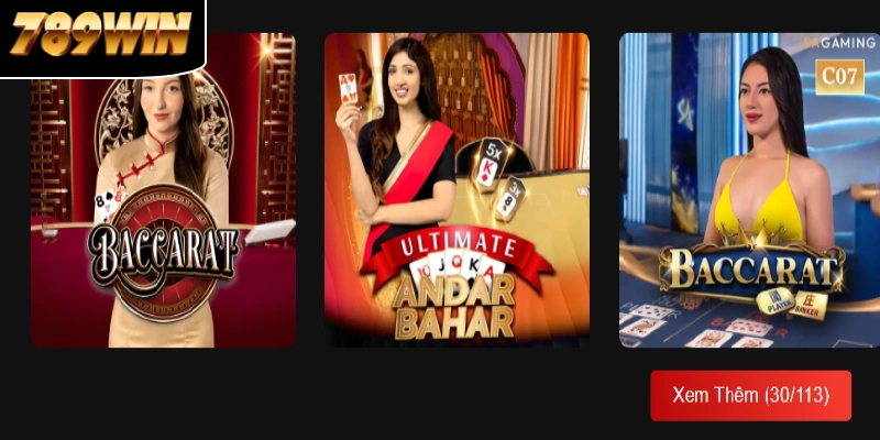 Casino Online 789WIN có nhiều phiên bản Baccarat đặc sắc Casino Online 789WIN có nhiều phiên bản Baccarat đặc sắc