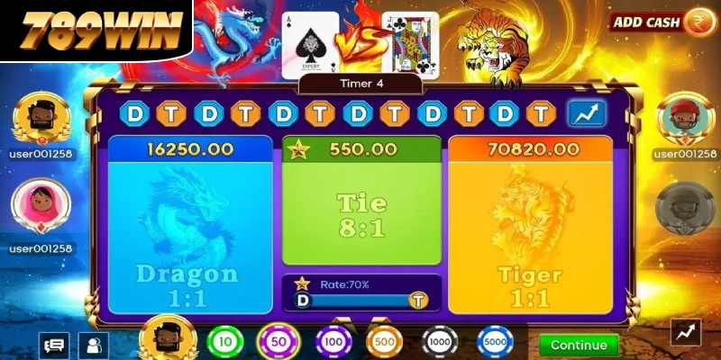 Dragon Tiger - Trò chơi đối kháng đơn giản, thưởng khủng