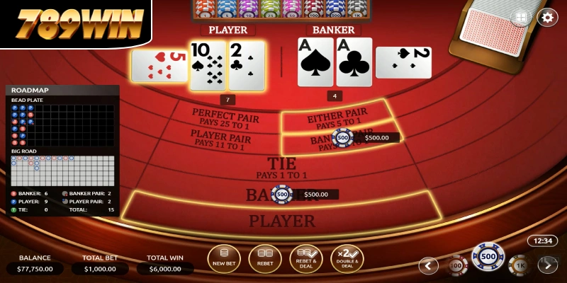 Game bài Baccarat 789WIN có luật chơi chuẩn quốc tế