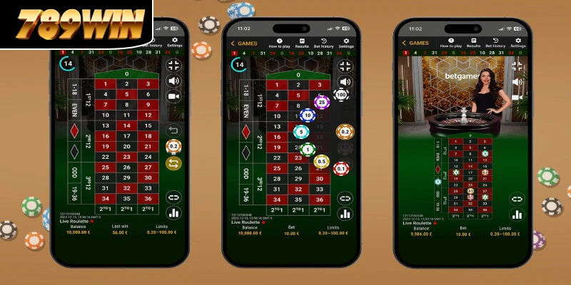 Giao diện game thể hiện rõ các loại hình cược Roulette Giao diện game thể hiện rõ các loại hình cược Roulette