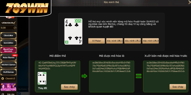 Kiểm tra tính minh bạch Blockchain Baccarat 789WIN dễ dàng Kiểm tra tính minh bạch Blockchain Baccarat 789WIN dễ dàng